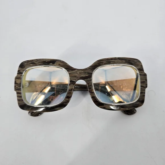 Dax Gabler Oversize Square Sunglasses Wood Grain Frame Devi Kroell 135mm 109-A05 - Picture 1 of 14